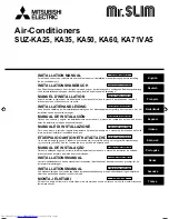 Mitsubishi Electric Mr.Slim SUZ-KA25VA5 Installation Manual предпросмотр