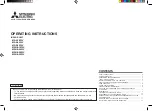 Предварительный просмотр 1 страницы Mitsubishi Electric MS-A18WV Operating Instructions Manual