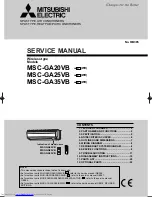 Mitsubishi Electric MSC-GA20VB-E1 Service Manual предпросмотр