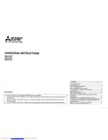 Предварительный просмотр 1 страницы Mitsubishi Electric MSH-26SV Operating Instructions Manual