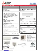 Mitsubishi Electric MSZ-FE18NA Submittal Data предпросмотр