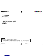 Предварительный просмотр 1 страницы Mitsubishi Electric MSZ-GB35VA Operating Instructions Manual