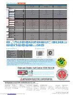 Предварительный просмотр 2 страницы Mitsubishi Electric MSZ-GE22 Specfications