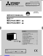 Mitsubishi Electric MUCFH-A18WV-E1 Service Manual предпросмотр