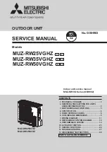 Предварительный просмотр 1 страницы Mitsubishi Electric MUZ-RW25VGHZ-E1 Service Manual