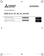 Mitsubishi Electric MVZ-A AA7 Series Operation Manual предпросмотр