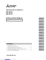 Preview for 1 page of Mitsubishi Electric MXZ-4B71VA Installation Manual