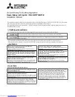 Mitsubishi Electric PAC-DRP10DP-E Installation Manual предпросмотр