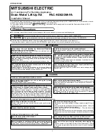 Preview for 1 page of Mitsubishi Electric PAC-KD02DM-FA Installation Manual