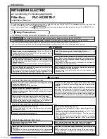 Предварительный просмотр 1 страницы Mitsubishi Electric PAC-KE250TB-F Installation Manual