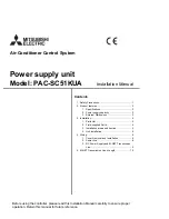 Preview for 1 page of Mitsubishi Electric PAC-SC51KUA Installation Manual