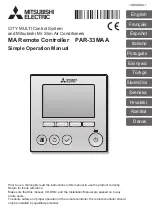 Mitsubishi Electric PAR-33MAA Simple Operation Manual preview