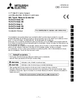 Preview for 1 page of Mitsubishi Electric PAR-CT01MAA-PB Installation Manual