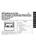 Preview for 1 page of Mitsubishi Electric PAR-W21MAA Instruction Book