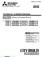 Предварительный просмотр 1 страницы Mitsubishi Electric PDFY-10NMU-A Technical & Service Manual