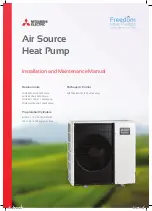 Preview for 1 page of Mitsubishi Electric PUHZ-85VAA 8.5kW Mono Installation And Maintenance Manual