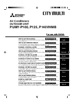 Предварительный просмотр 1 страницы Mitsubishi Electric PUMY-P100 Installation Manual