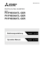 Mitsubishi Electric PV-PNS03ATL-GER Operation Manual preview