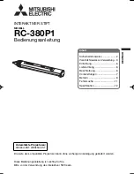 Preview for 25 page of Mitsubishi Electric RC-380P1 User Manual