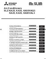 Предварительный просмотр 1 страницы Mitsubishi Electric SLZ-KA25 Installation Manual