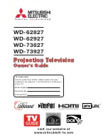 Mitsubishi Electric TM WD-62827 Owner'S Manual preview