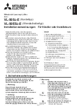 Предварительный просмотр 13 страницы Mitsubishi Electric VL-50ES2-E Installation Manual