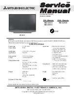 Preview for 1 page of Mitsubishi Electric WD-52531 Service Manual