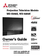 Mitsubishi Electric WD-52825 Owner'S Manual preview