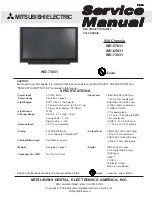 Preview for 1 page of Mitsubishi Electric WD-57831 Service Manual