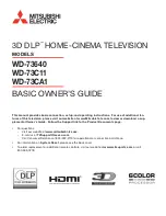 Mitsubishi Electric WD-73640 Basic Owner'S Manual preview