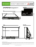 Mitsubishi Electric WD-82840 Dimensions preview