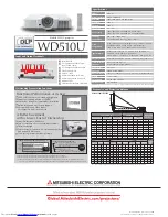 Предварительный просмотр 2 страницы Mitsubishi Electric WD510U Specification Sheet