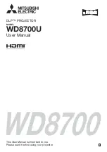 Mitsubishi Electric WD8700 User Manual предпросмотр