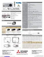 Preview for 2 page of Mitsubishi Electric WL2650U Specifications