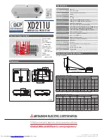 Preview for 2 page of Mitsubishi Electric XD211U Specification Sheet