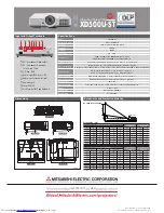 Preview for 2 page of Mitsubishi Electric XD500U-ST Specifications