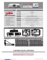 Preview for 2 page of Mitsubishi Electric XD520U Specifications