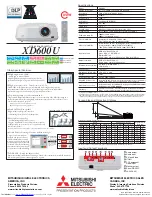 Предварительный просмотр 2 страницы Mitsubishi Electric XD600U Specification