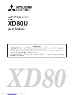 Preview for 1 page of Mitsubishi Electric XD80 User Manual