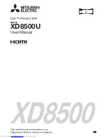 Preview for 1 page of Mitsubishi Electric XD8500U User Manual