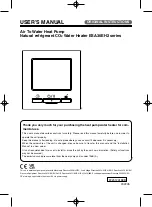 Mitsubishi Heavy Industries ESA30EH2 Series User Manual preview