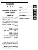 Mitsubishi MOTORS Colt 2000 Workshop Manual Supplement preview