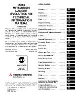 Mitsubishi MOTORS Lancer Evolution VIII 2003 Technical Information Manual preview