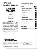 Mitsubishi MOTORS Laser 1991 Service Manual preview