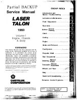 Предварительный просмотр 2 страницы Mitsubishi MOTORS Laser 1993 Service Manual