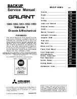 Preview for 1 page of Mitsubishi 1989 Galant Service Manual