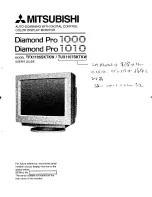 Preview for 1 page of Mitsubishi diamond pro 1000 TFX1105SKTKW User Manual