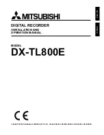 Mitsubishi DX-TL800E Installation And Operation Manual preview