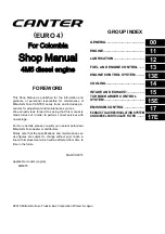 Preview for 2 page of Mitsubishi Fuso CANTER FE85DE6SLGP Shop Manual