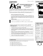 Предварительный просмотр 1 страницы Mitsubishi FX 2N-20PSU DC User Manual